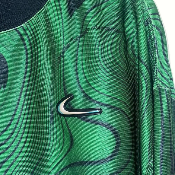 Nike x Off-White Allover Print Kelley Green long sleeve Jersey tags cut off mens - Picture 11 of 16